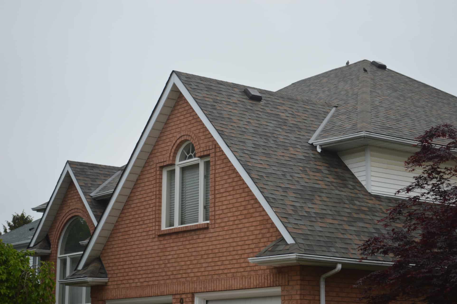 older roof with discolored spots