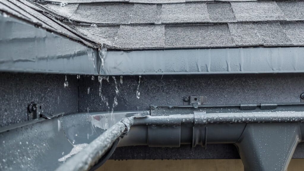 a properly installed roof gutter which is a vital part of a roof because of the weather damage it can save