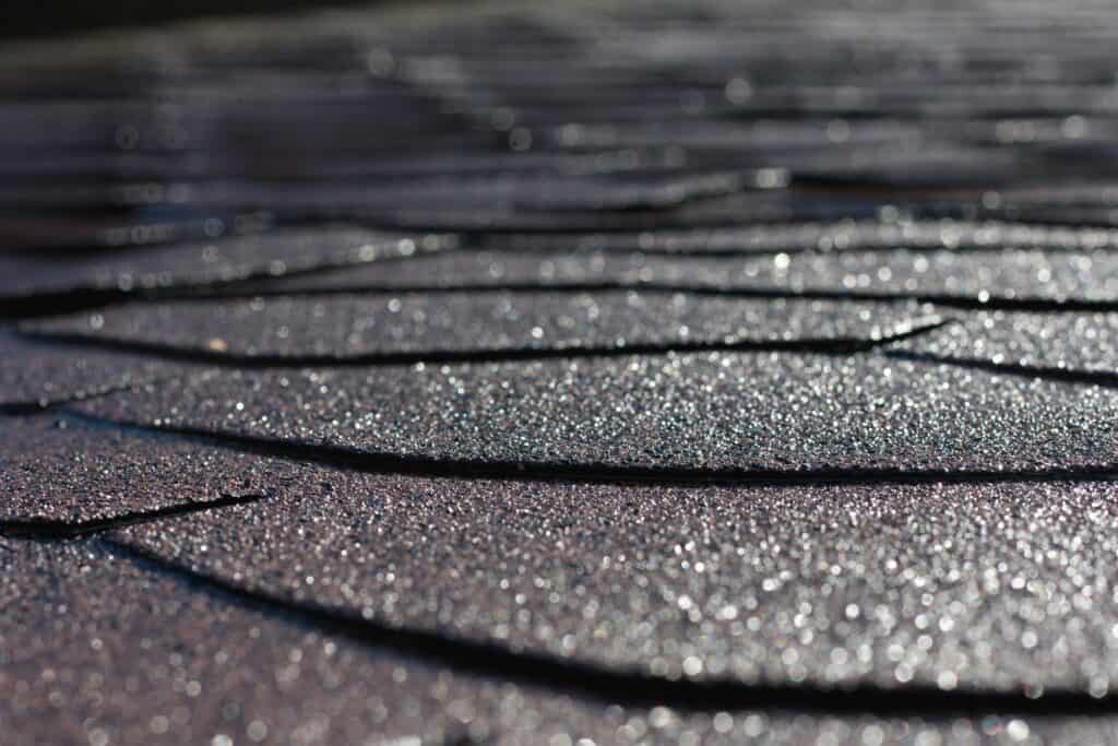 roof shingles up close showing granules