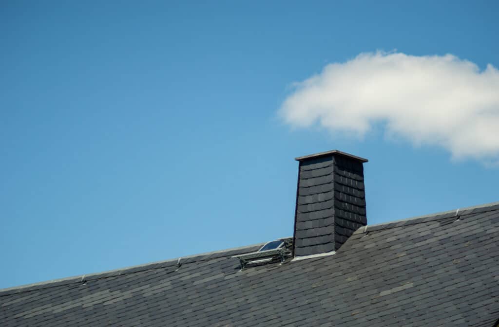 roof with black slate