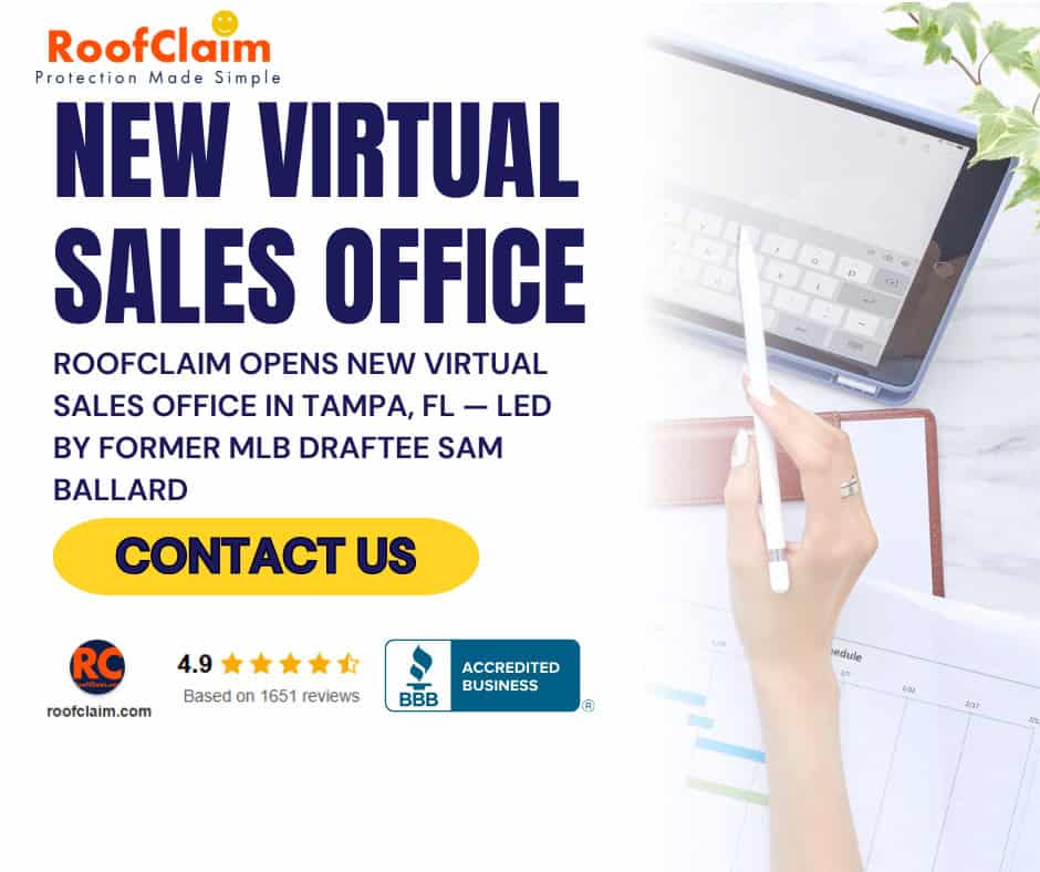 Tampa new virtual sales roofing office by Former MLB Draftee Sa, Ballard